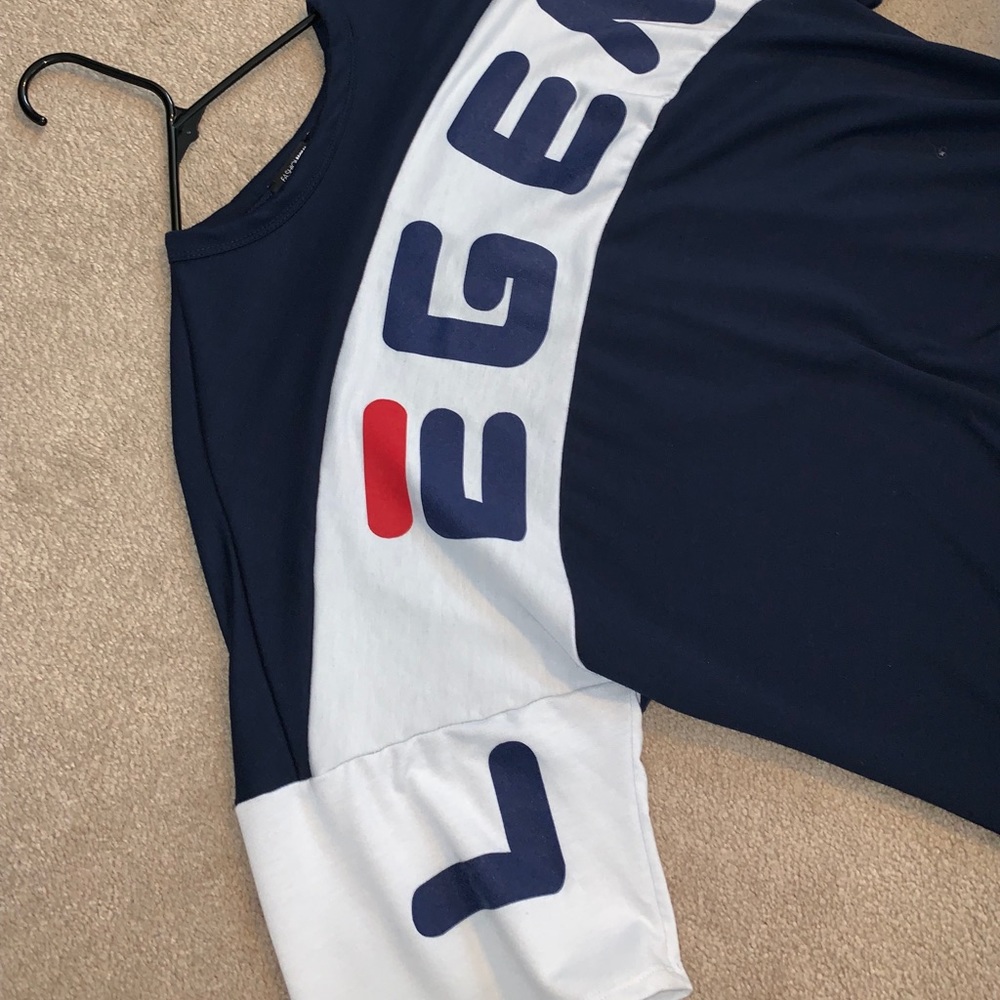 Navy blue and white “legend” tunic/T-shirt dress
